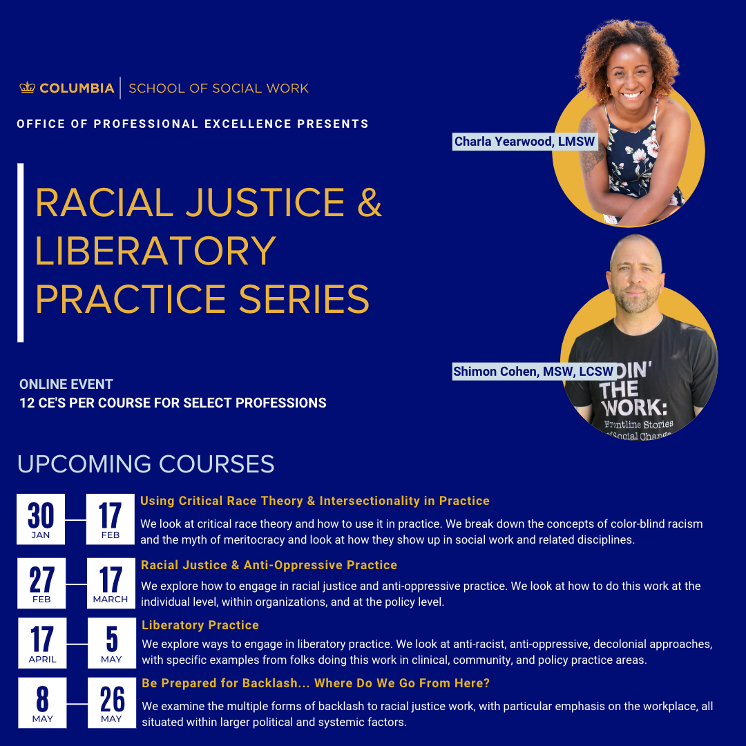 Racial Justice & Liberatory Practice Series with Shimon Cohen and Charla Yearwood