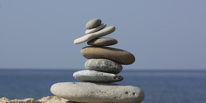 Serene stack of smooth stones